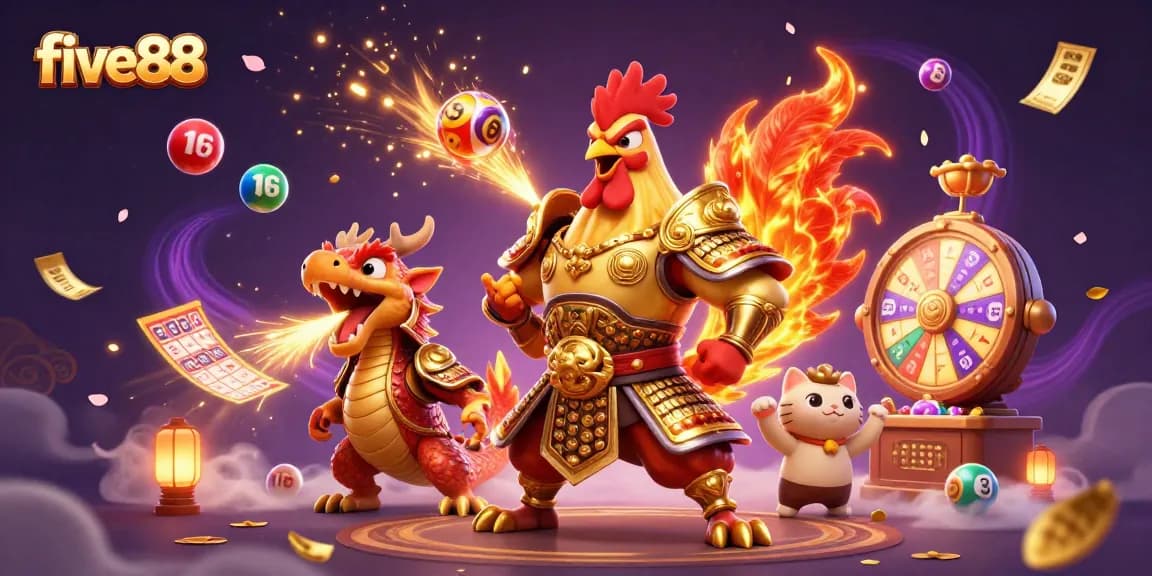 Engage with the exciting five88 casino world featuring vibrant lottery elements and dynamic characters.