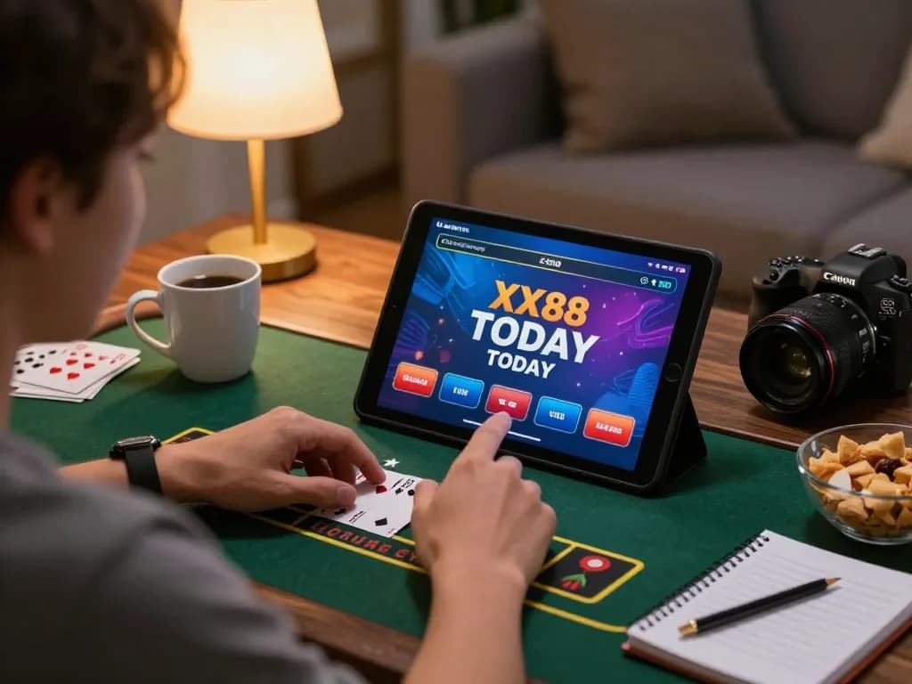 Engaging gameplay of blackjack with XX88 TODAY, showcasing home online gaming atmosphere and strategy.