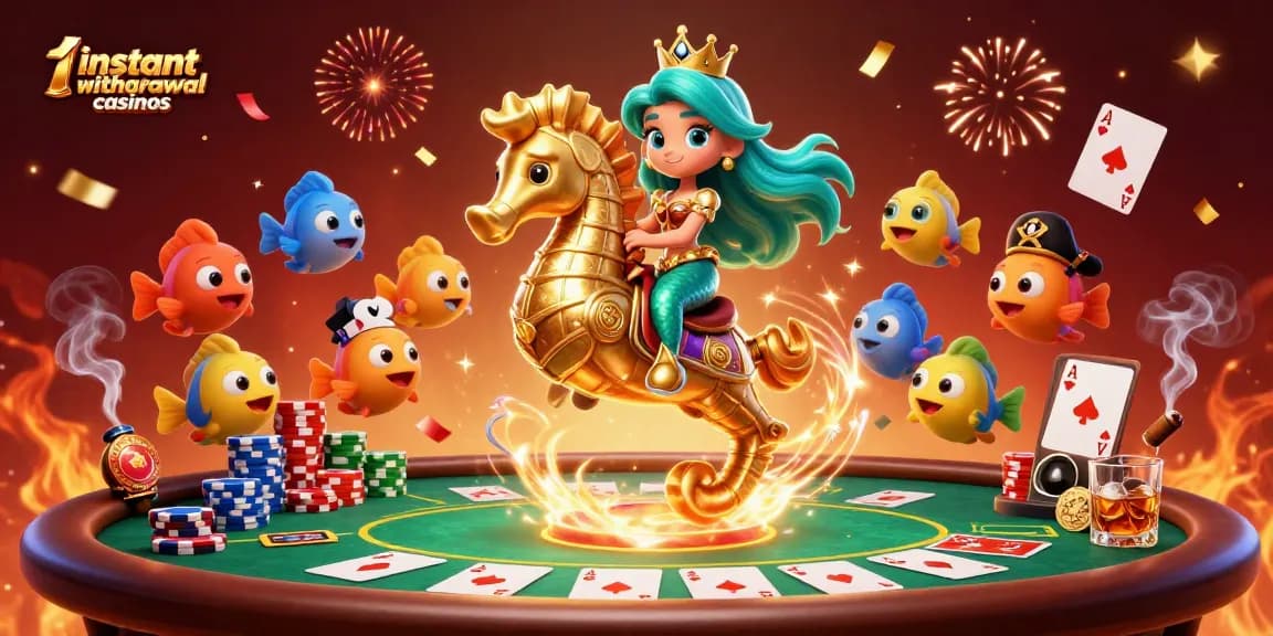 Experience the excitement of instant withdrawal casinos in this vibrant, detailed 3D illustration.