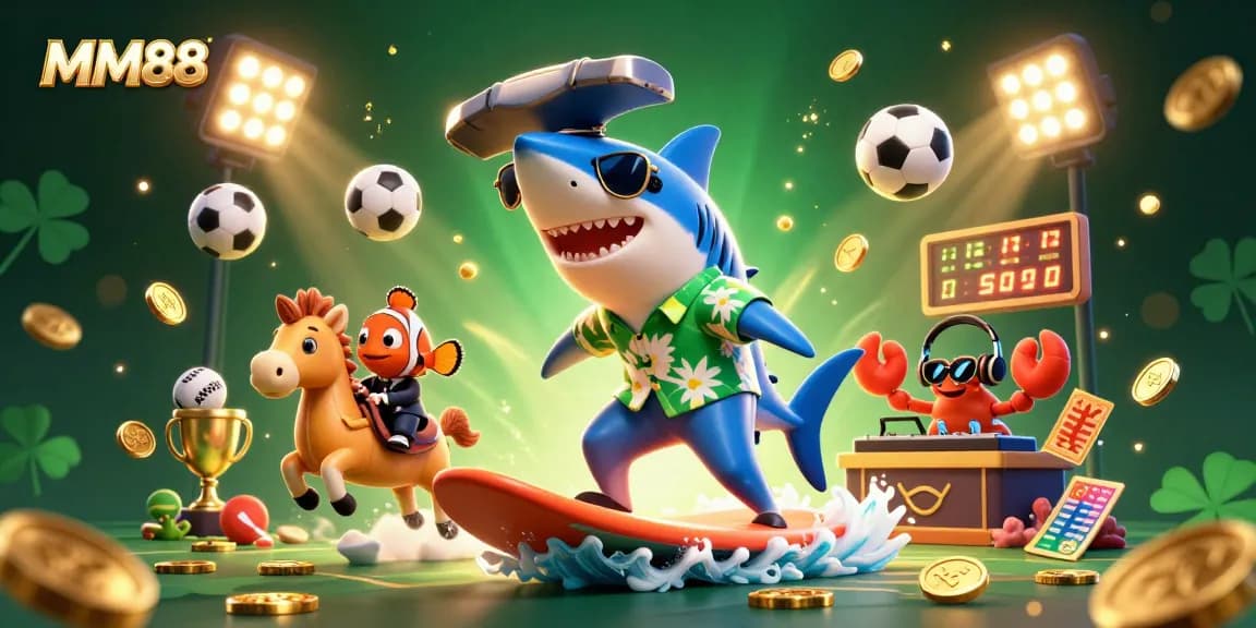 Experience thrilling MM88 casino action with a surf scene featuring characters and dynamic sports elements.