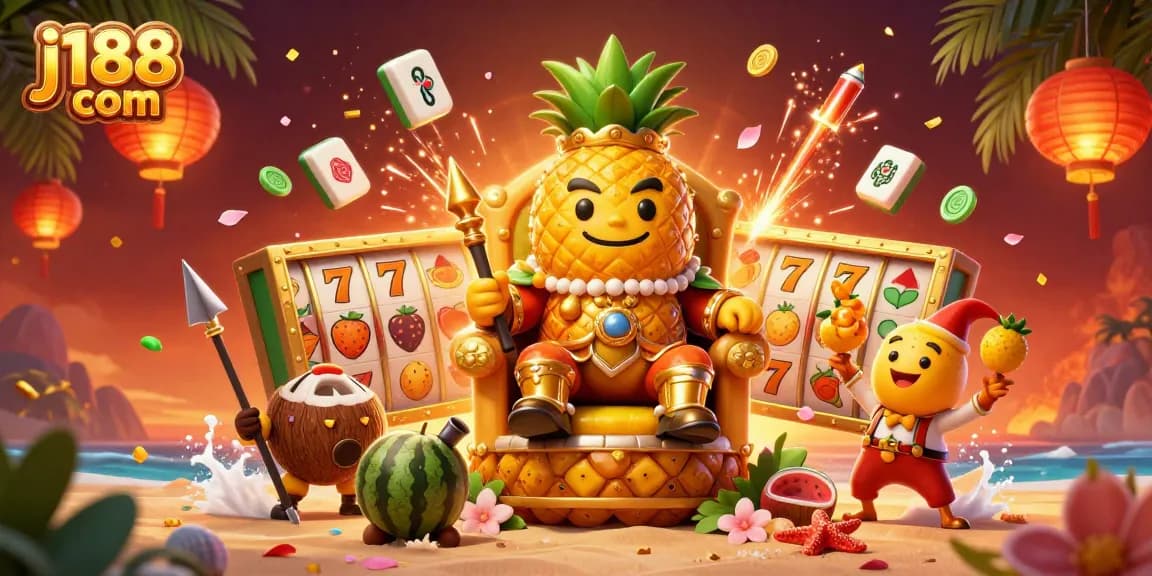 Experience winning gameplay at j188 com with a vibrant casino beach scene featuring golden elements.