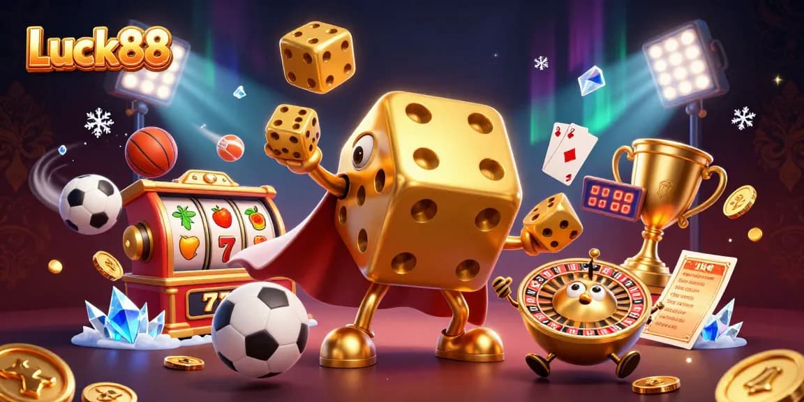 Engage with Luck88 and experience the thrill of slot gaming featuring golden dice and vibrant elements.