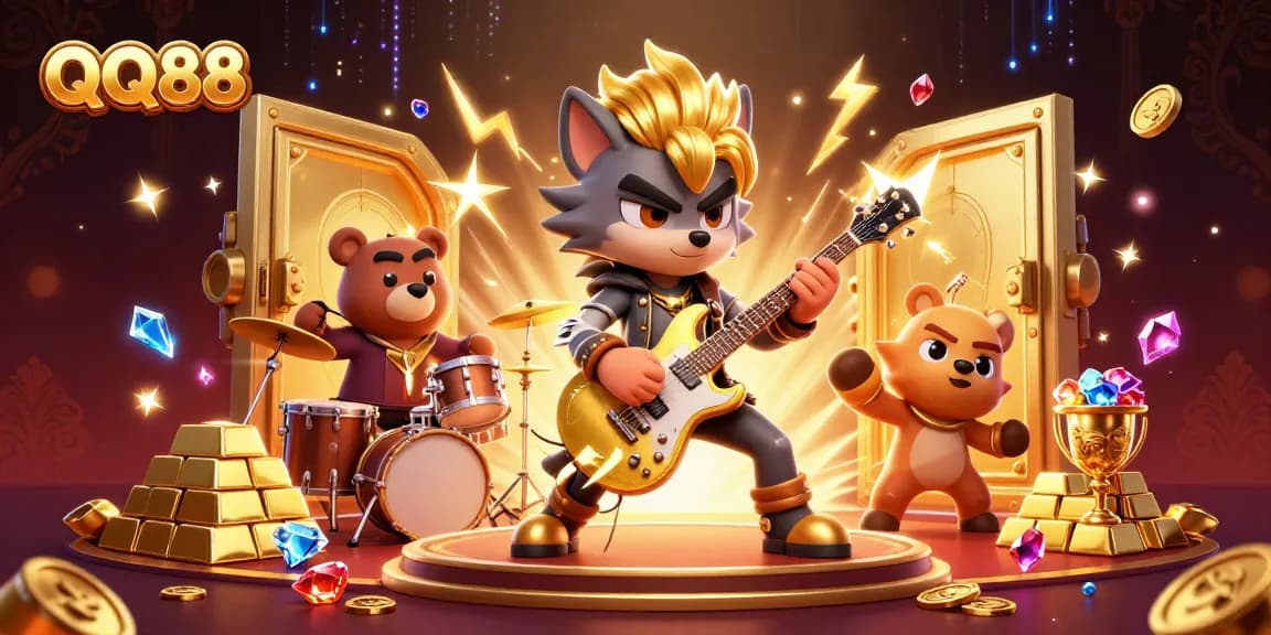 Experience thrilling gameplay at QQ88 casino with vibrant characters and riches all around.