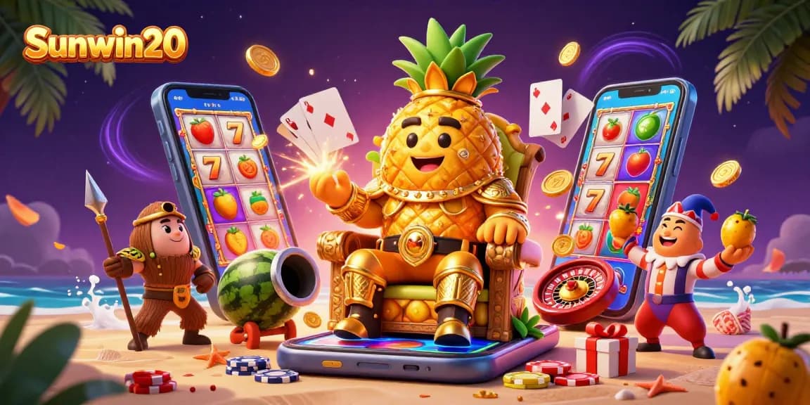 Experience thrilling play with Sunwin20's colorful casino scene featuring dynamic gaming elements.