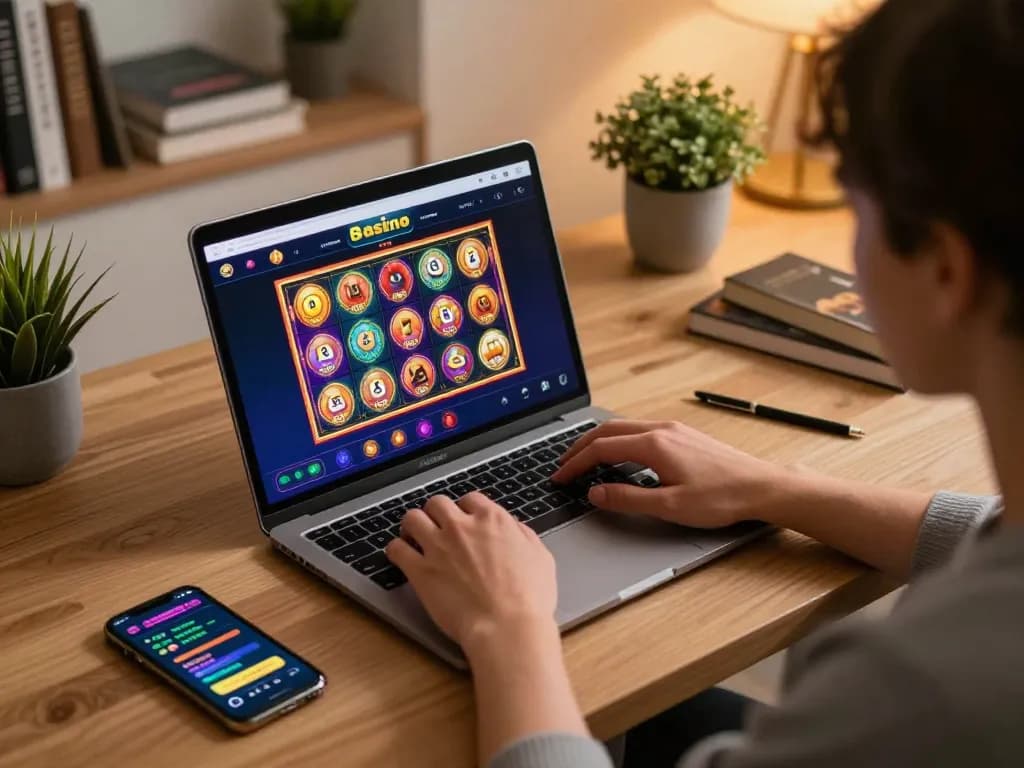 Player engaging with interactive 8day casino app, highlighting strategic online gaming experience.