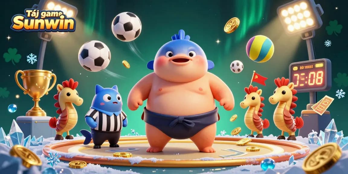 Tải game Sunwin to experience thrilling underwater casino excitement with vibrant characters and sports elements.