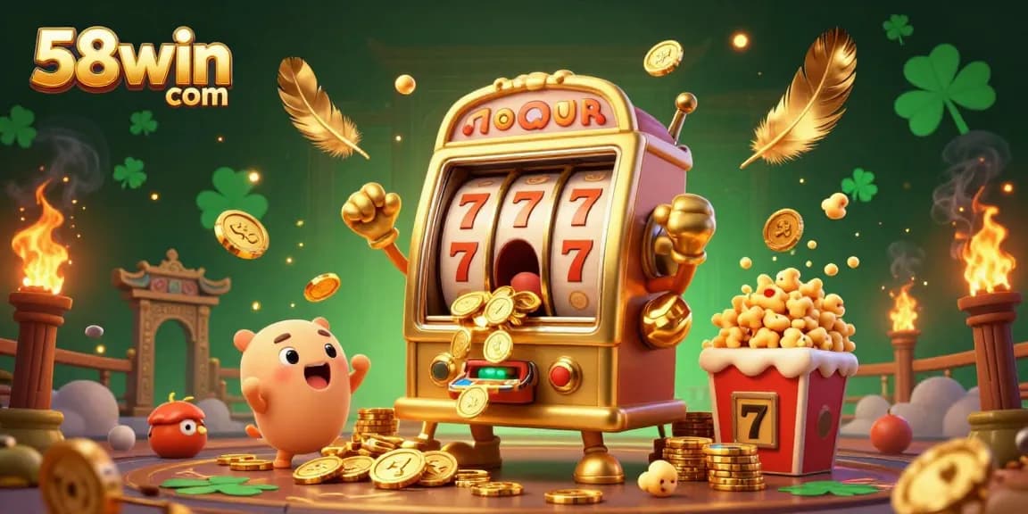 Engage with thrilling slots at 58win com as dynamic golden machines hit jackpots amid coins and cheers.