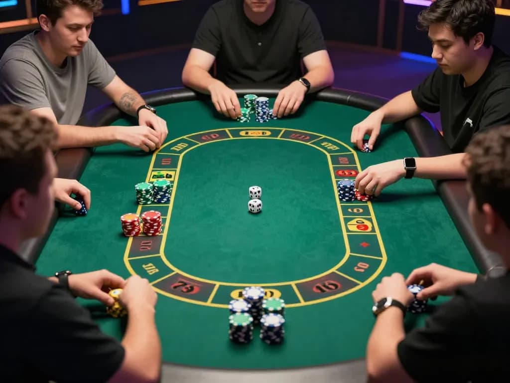 Players engaging in Tài Xỉu gameplay at taixiuonlinego, dice and chips in action.