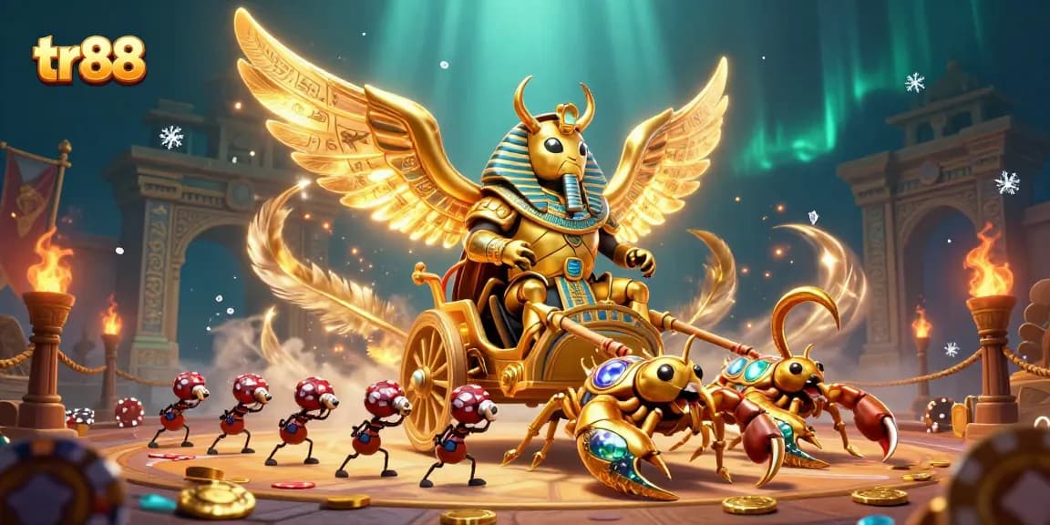 Experience thrilling gaming action at tr88 with vibrant glowing casino characters.