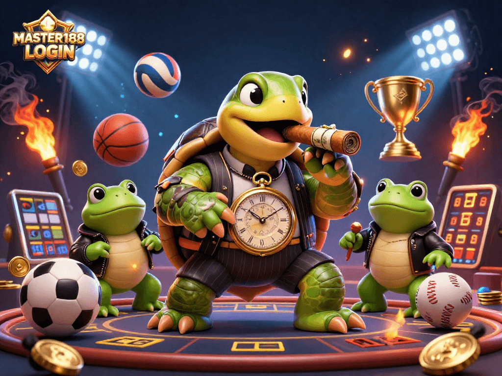 Catch the thrill of betting with MASTER188 LOGIN as iconic characters navigate exciting game elements.