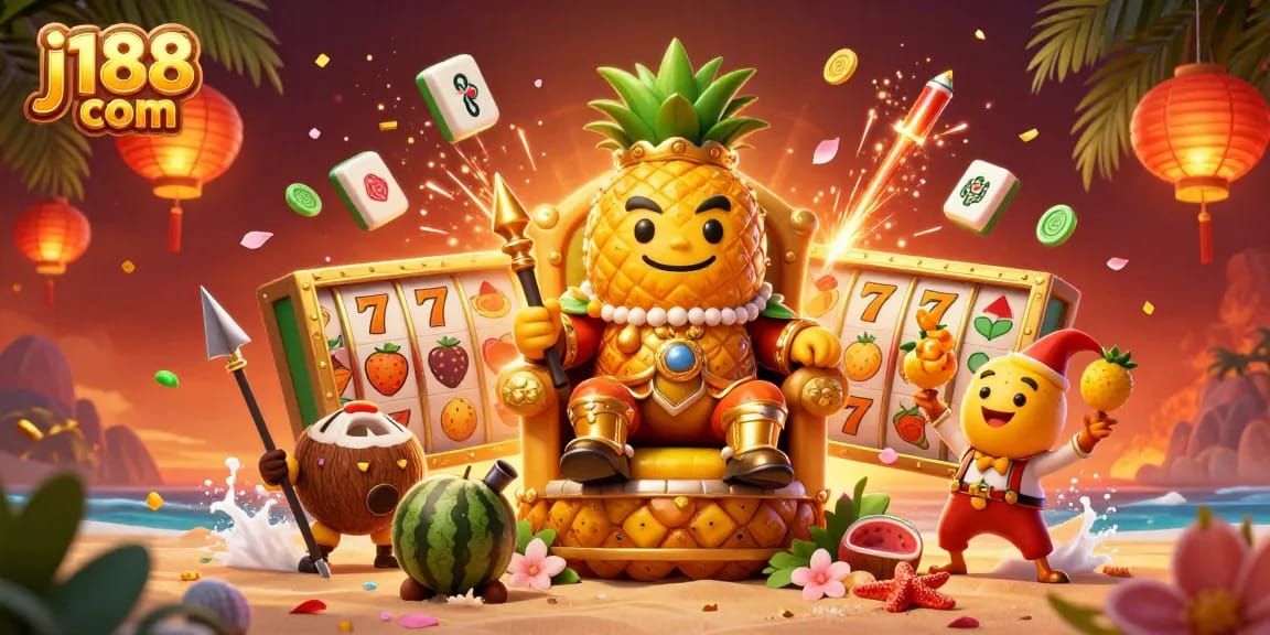 Experience winning gameplay at j188 com with a vibrant casino beach scene featuring golden elements.