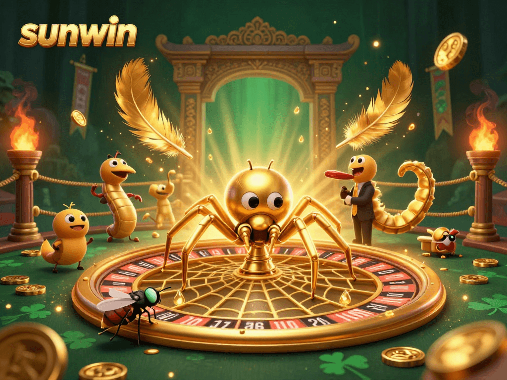 Engage with sunwin's thrilling casino atmosphere featuring a dynamic roulette scene.