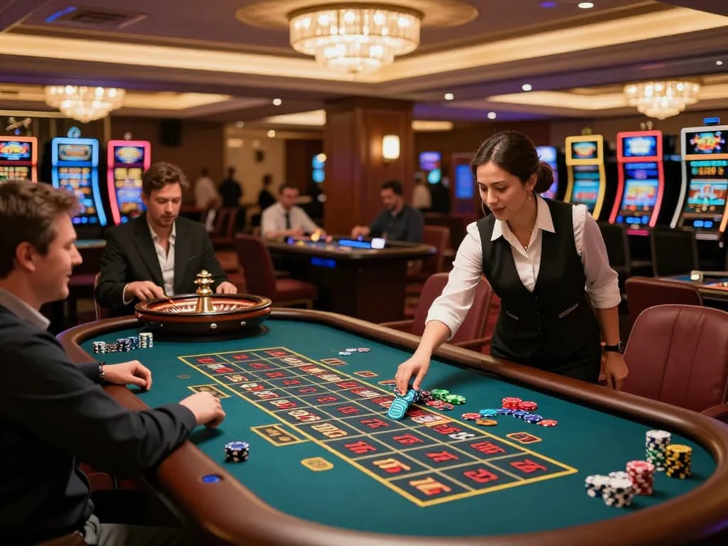 Experience thrilling roulette action at 79win casino with colorful chips amidst excitement.