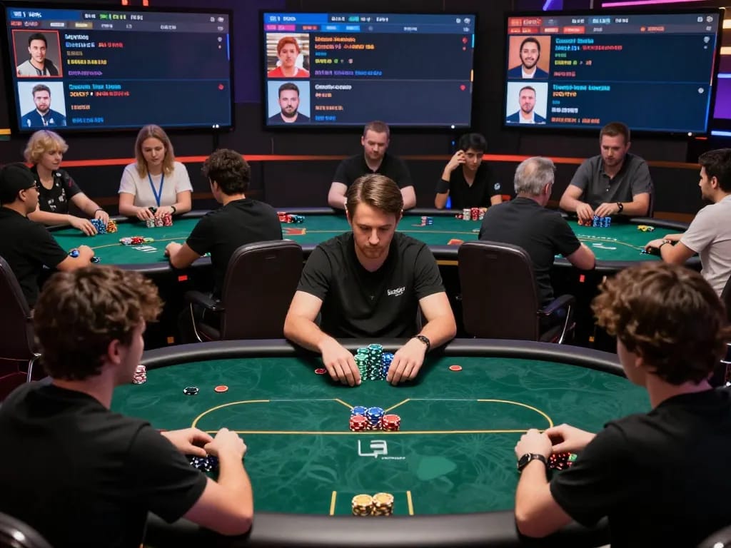 Engaging scene from keonhacai tv showing an exciting online poker game with dynamic gameplay.
