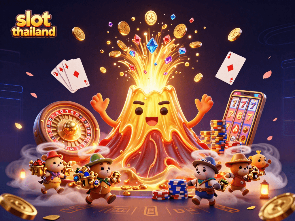 Win big with mesmerizing slot thailand adventure featuring a golden volcano and treasures.