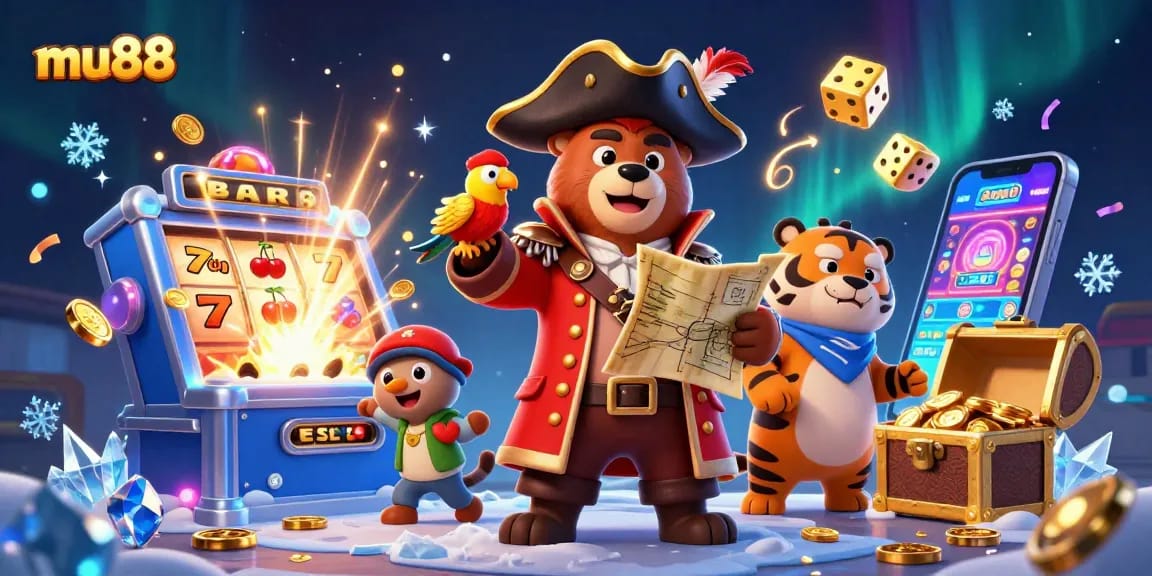 Spin big wins with mu88’s exciting slot adventures featuring a pirate captain and treasures!
