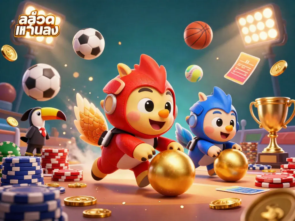 Engage with สล็อตแท้ตรง as rival pangolins in armor roll through poker chips in a vibrant casino scene.