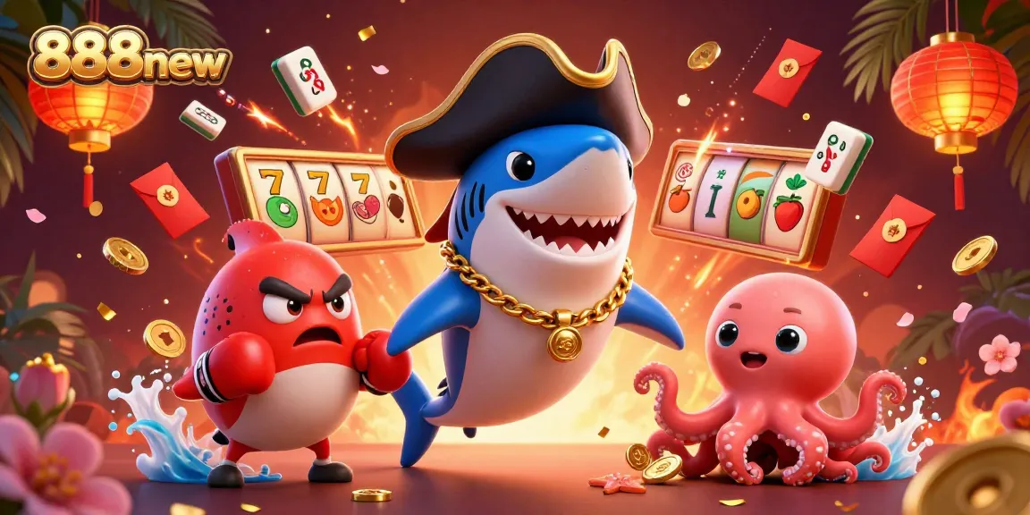 Experience thrilling gameplay with 888new's vibrant 3D illustration featuring engaging casino elements.