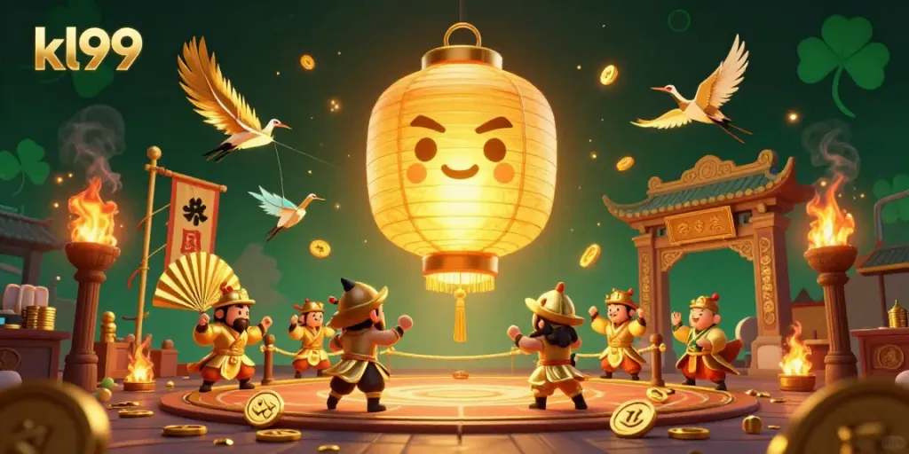 Experience exciting gameplay at kl99 with dynamic golden lantern spirit above a lively casino.