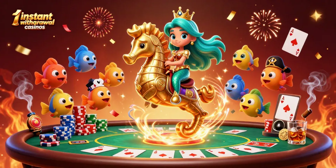 Experience the excitement of instant withdrawal casinos in this vibrant, detailed 3D illustration.