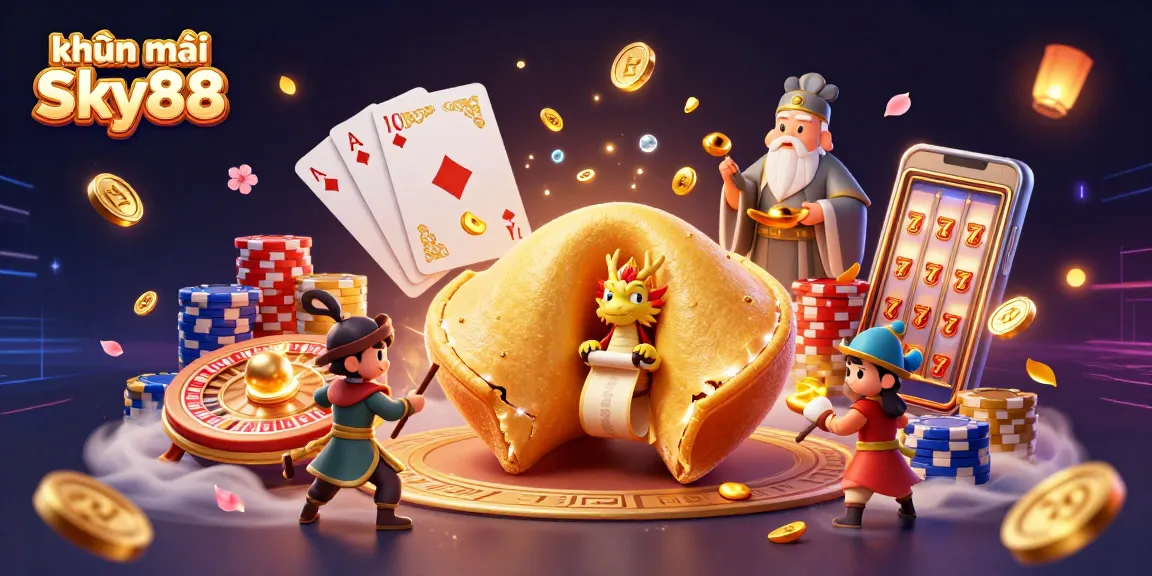 Experience khuyến mãi Sky88 with dynamic casino elements and vibrant characters in action.