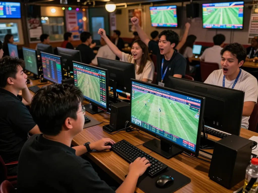 Engaging in sports betting action with keonhacaii, analyzing live odds and cheering for teams