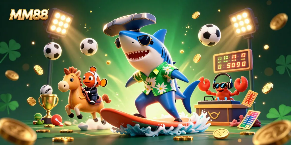 Experience thrilling MM88 casino action with a surf scene featuring characters and dynamic sports elements.