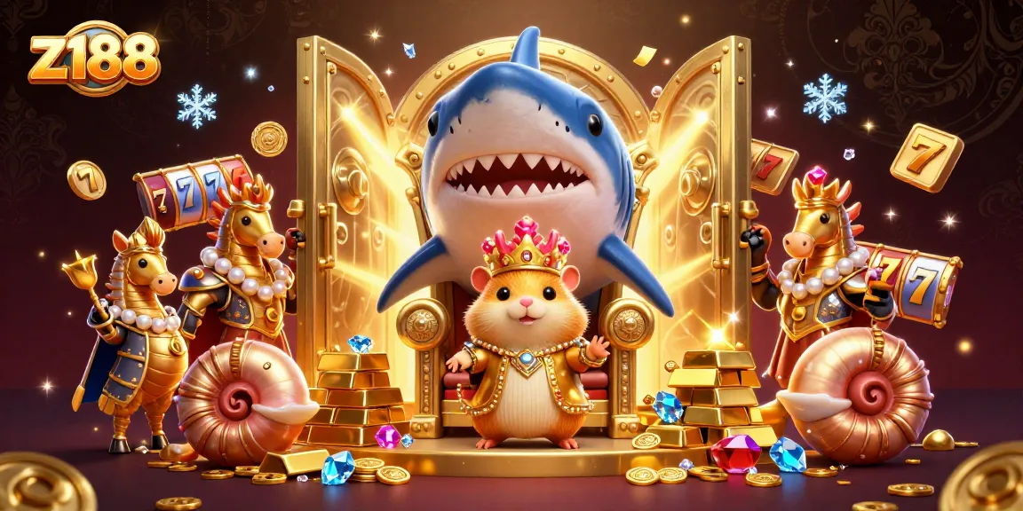 Z188 players spin the jackpot with vibrant casino treasures and a royal hamster king.