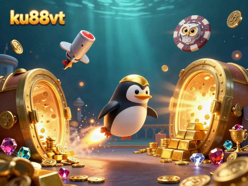 Experience the thrill of winning with ku88vt's captivating casino scene, featuring dynamic gaming elements and vibrant visuals.