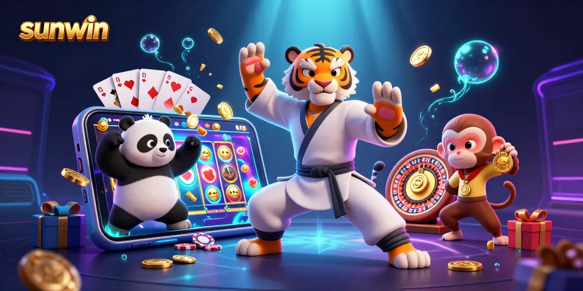 Win exciting rewards with sunwin's animated illustration featuring a kung fu tiger and more!