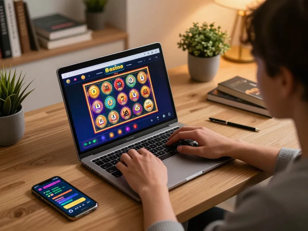 Player engaging with interactive 8day casino app, highlighting strategic online gaming experience.