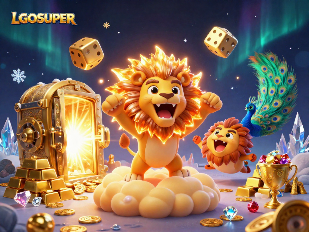 Engage with LGOSUPER's vibrant 3D casino universe filled with slots, gold, and excitement.