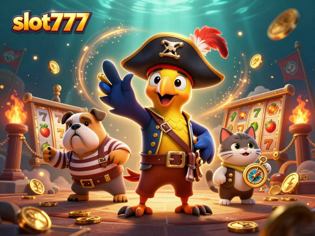 Play and win with slot777 at the vibrant pirate-themed casino adventure.