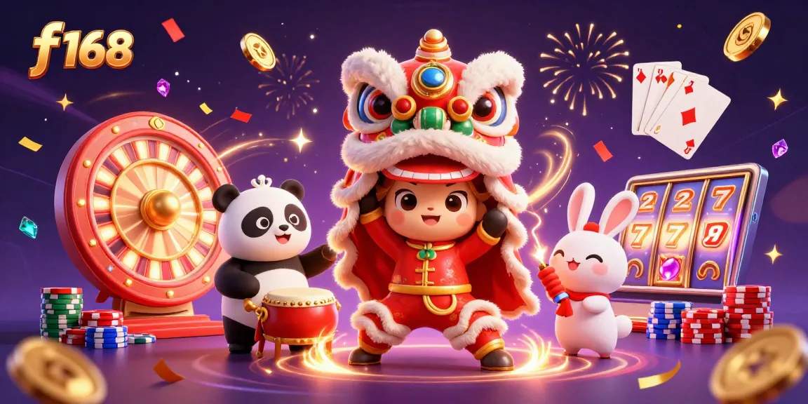 Experience the thrill at f 168 with vibrant characters and a dynamic casino scene!