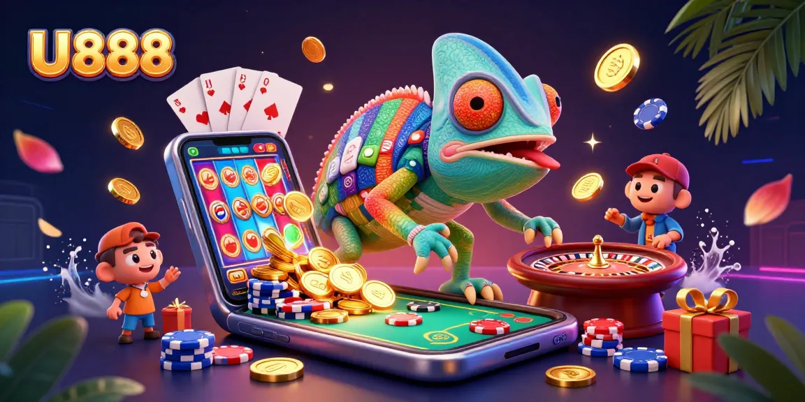 Win big with U 888's thrilling casino experience featuring vibrant characters and gaming excitement.