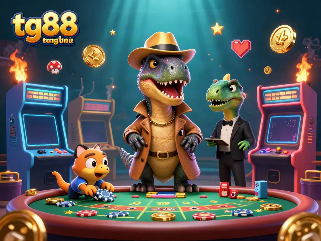 Experience thrilling gameplay at tg88 trang chủ with a vibrant casino scene featuring characters in action.