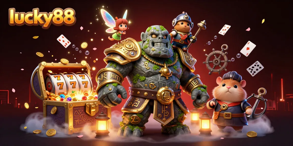Experience thrilling gameplay with lucky88 in this vibrant casino scene featuring magical characters and slot elements.