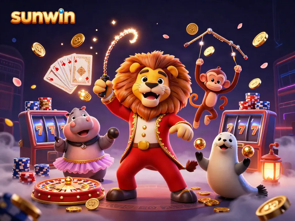 Experience the thrill of winning with sunwin as vibrant characters and dynamic casino elements come together in a colorful celebration.
