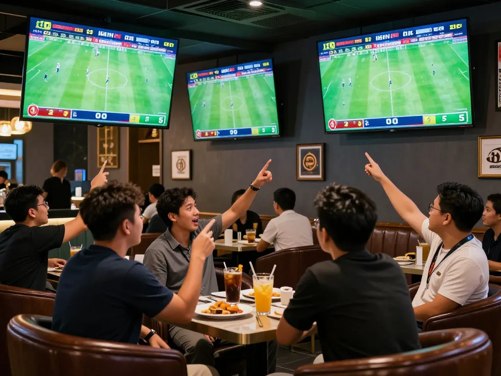 Engaging fans experiencing keo nha cai 5 in a vibrant sports betting lounge filled with excitement