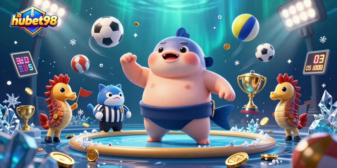 Engage with hubet98's thrilling underwater casino scene featuring animated characters and vibrant gaming elements.