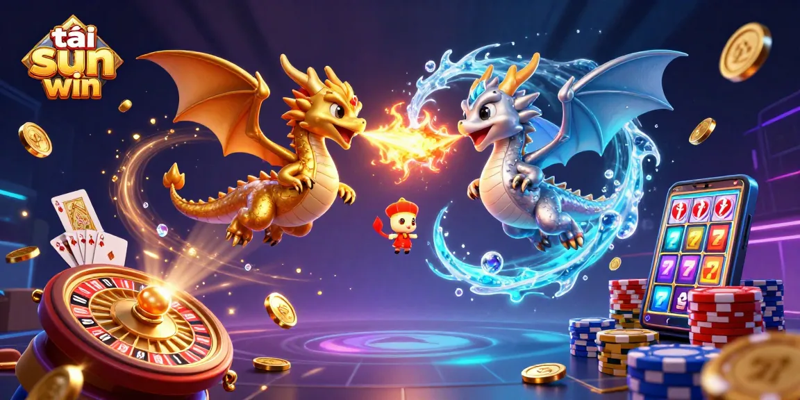 Experience excitement with tải sun win featuring vibrant dragon characters, casino elements, and dynamic game action.