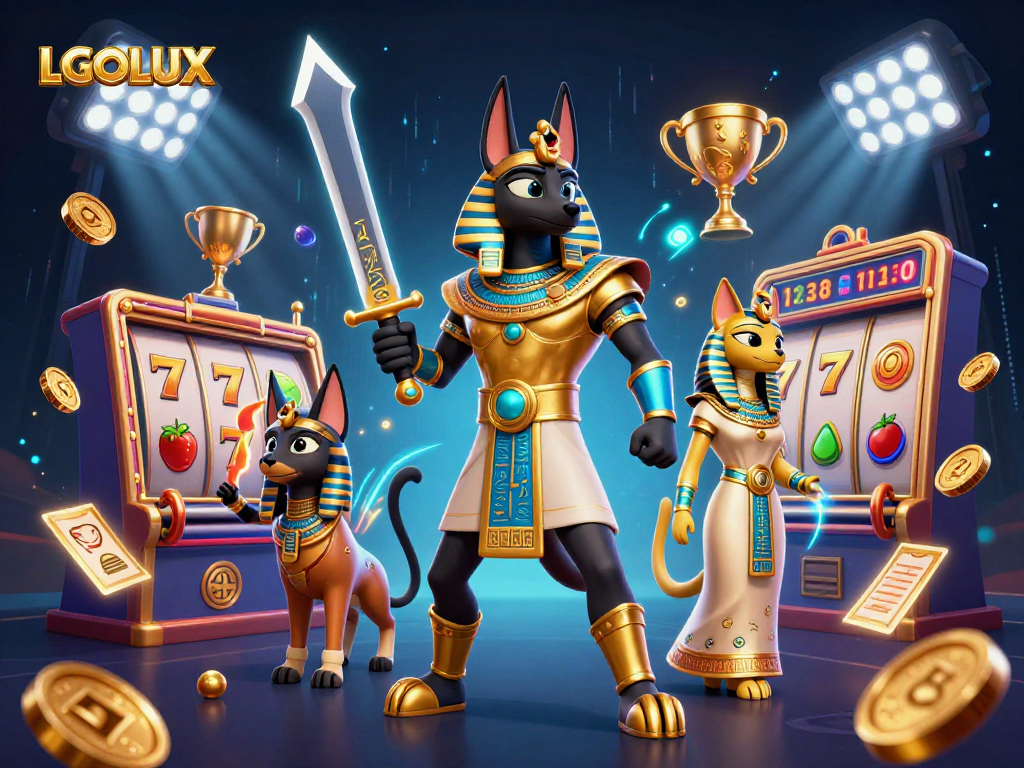 Engage in slot games at LGOLUX with an ancient Egyptian warrior and premium symbols for big winnings.