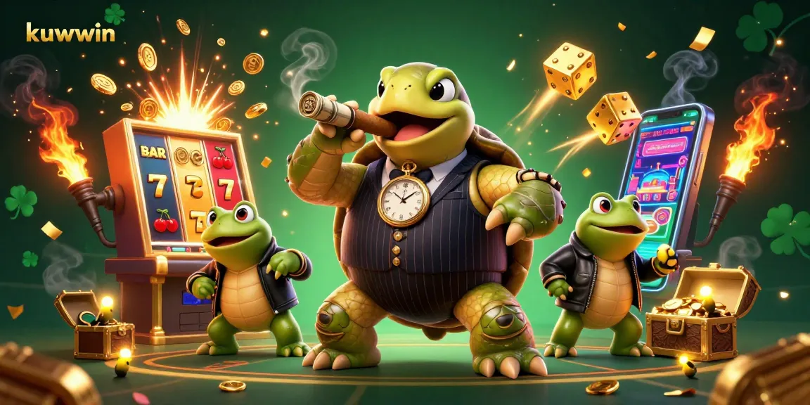 kuwwin offers an exciting casino experience with vibrant characters, slot machines, and engaging elements.