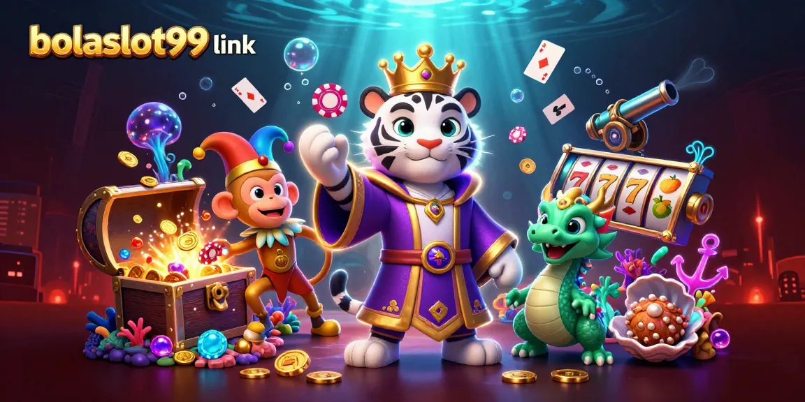 Engage with bolaslot99 link's vibrant gaming scene featuring a royal tiger and playful monkey.