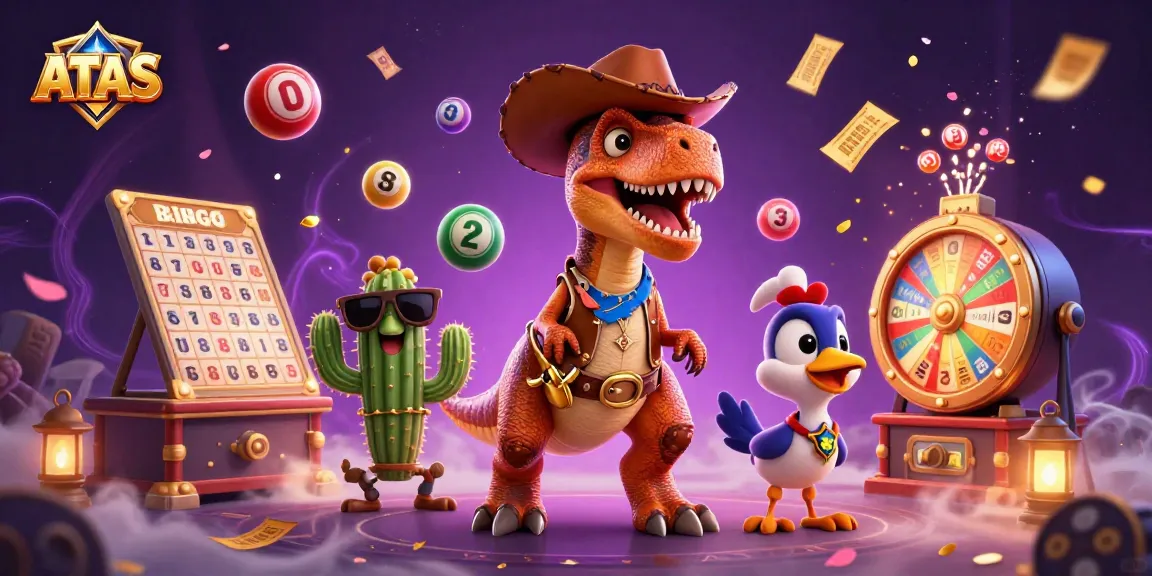 Join the vibrant ATAS casino adventure with animated characters and dynamic gaming elements.