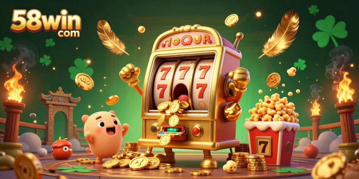 Engage with thrilling slots at 58win com as dynamic golden machines hit jackpots amid coins and cheers.