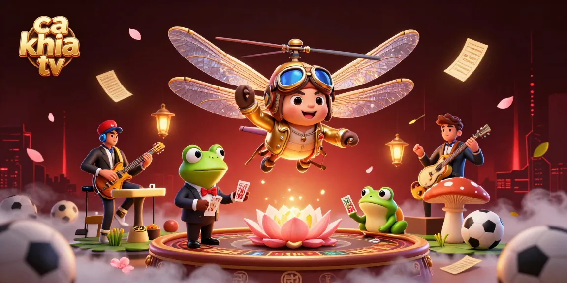 Experience thrilling moments at ca khia tv with a lively dragonfly pilot, frog croupier, and jazz-playing crickets.