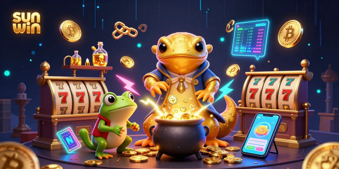 Unleash winning strategies at sun win, featuring a golden salamander alchemist creating gold coins in a vibrant casino