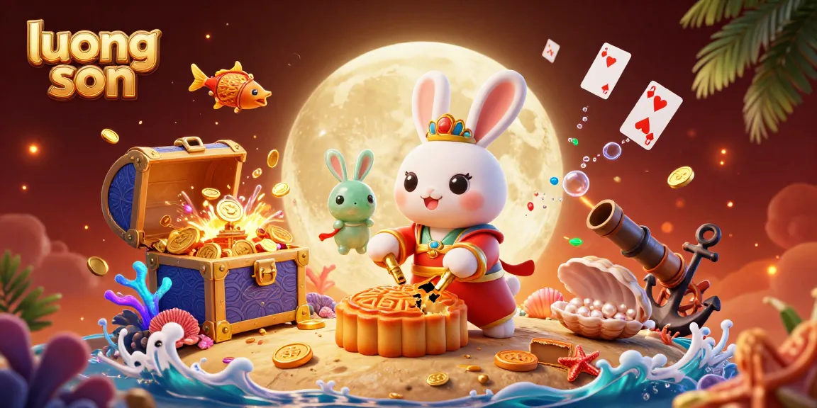 Experience high stakes with luong son featuring moon rabbit and golden treasures in an engaging gambling scene.